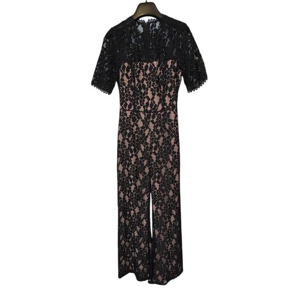 Alexis Janus Black Lace Jumpsuit Open Back Evening Party Outfit Size Small - Picture 3 of 16